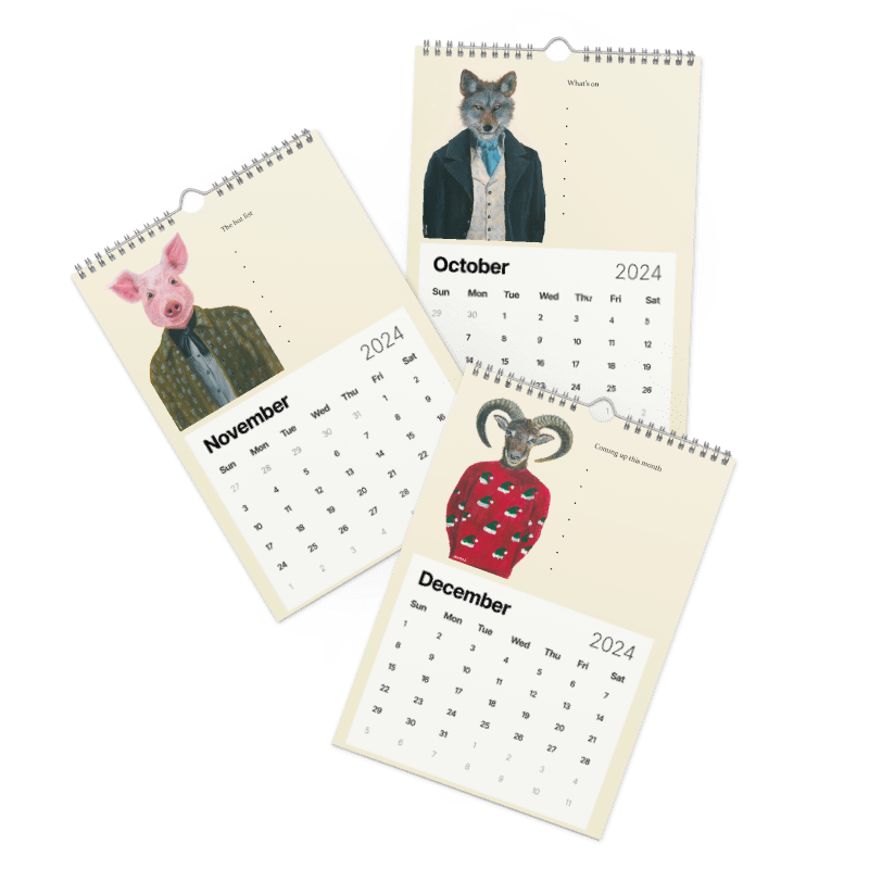 Snazzy Animals Wall calendar (2024)