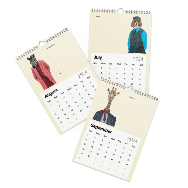 Snazzy Animals Wall calendar (2024)