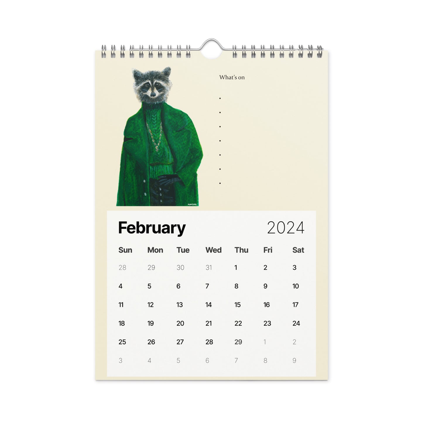 Snazzy Animals Wall calendar (2024)