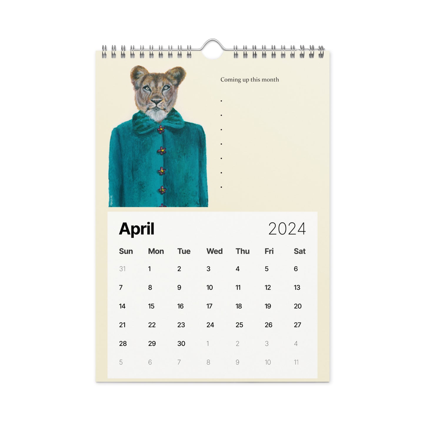 Snazzy Animals Wall calendar (2024)