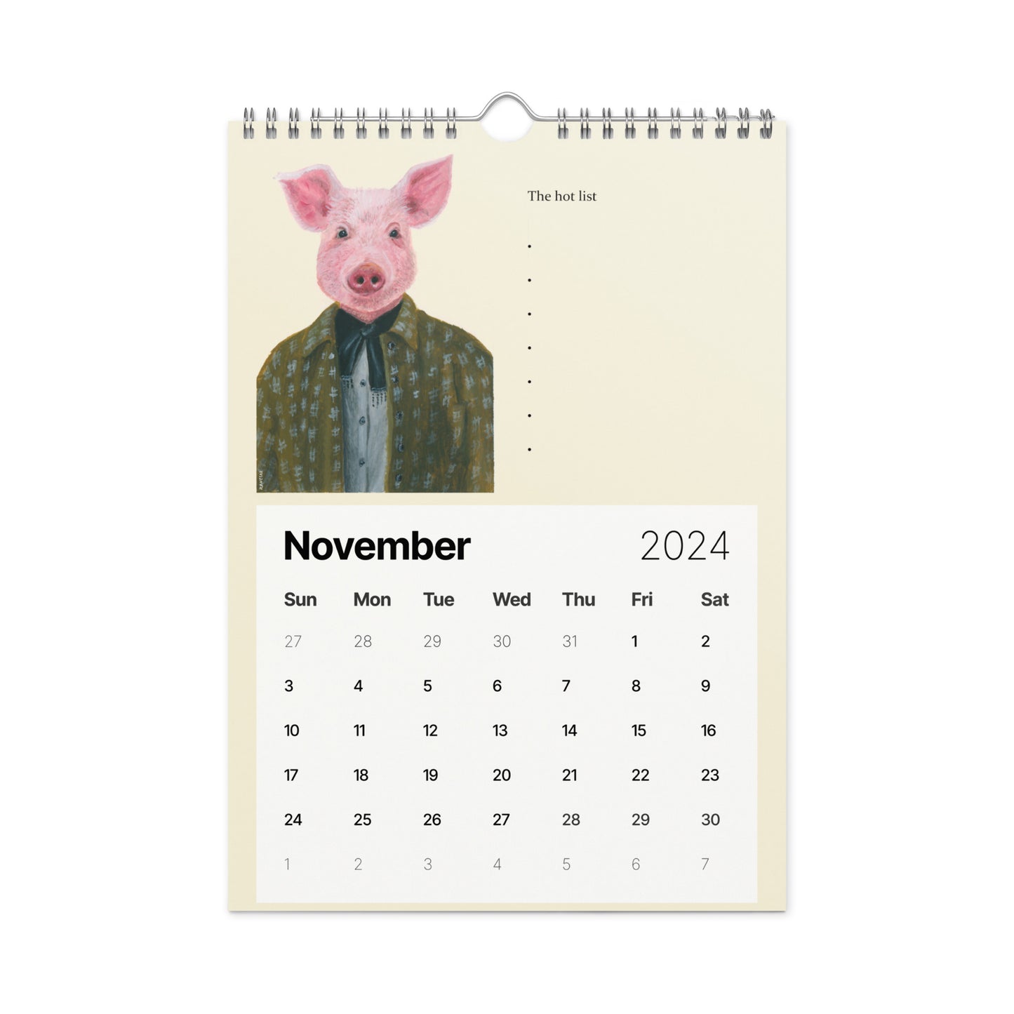 Snazzy Animals Wall calendar (2024)
