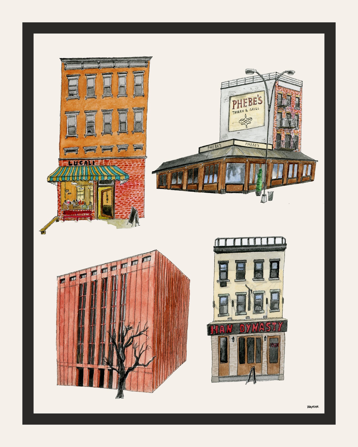 Custom watercolour art illustrations (ft buildings)