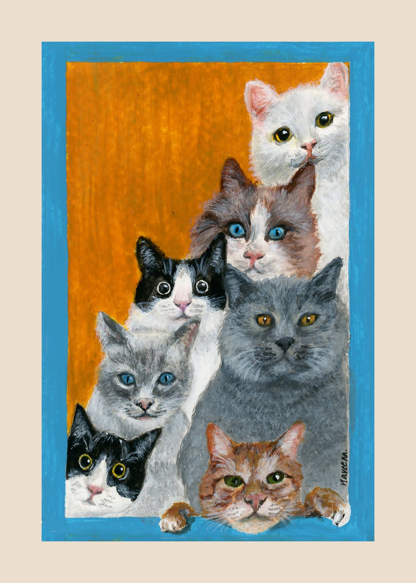 10x14 inch poster of adorable cats