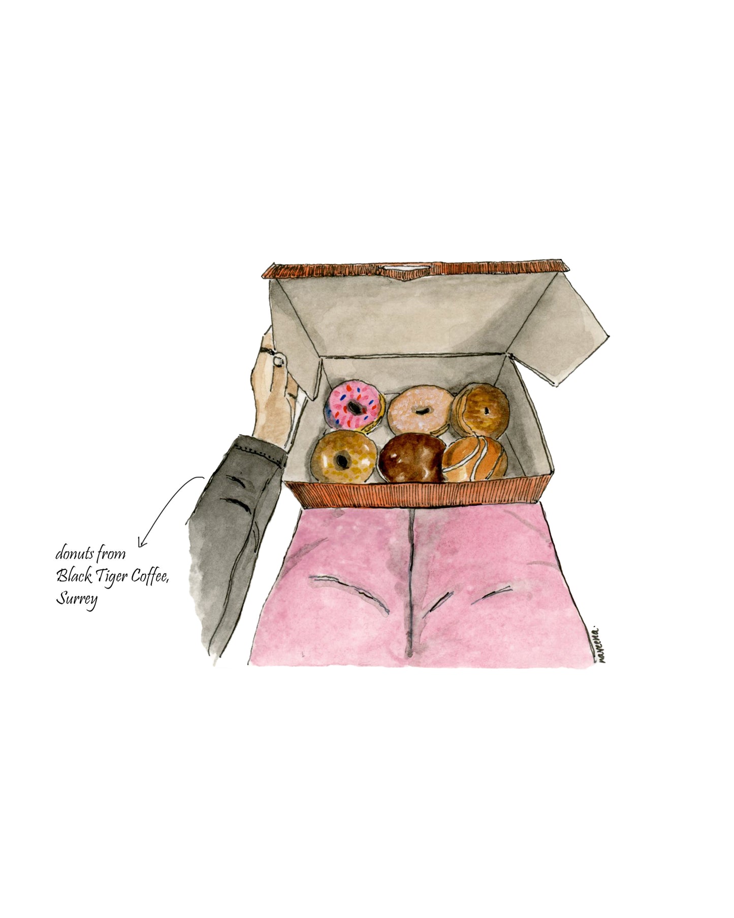 Custom watercolour art illustration prints (bakery edition)