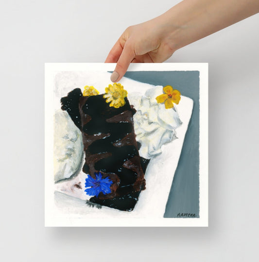 10X10 inch Brownie Dessert Poster Print