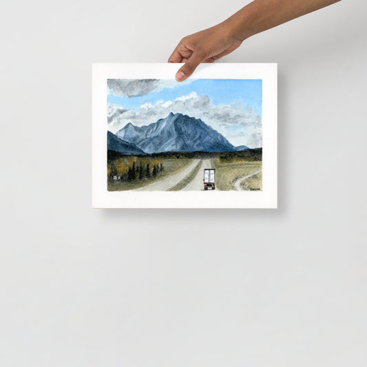 11x14 inch Canadian Rockies Watercolor Poster Print